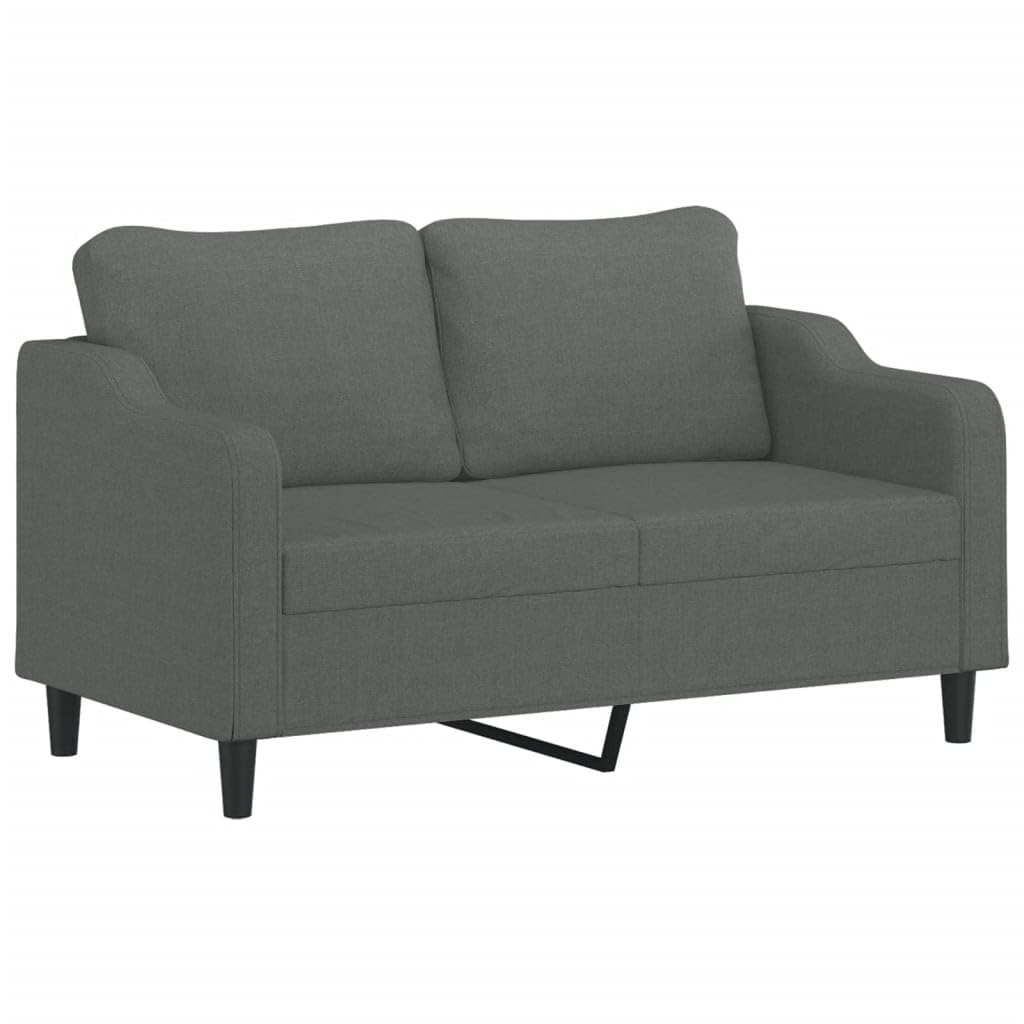 Divano, Divanetto, Divani,Divano Moderno, Divano 2 Posti con Cuscini Grigio Scuro 140 cm Tessuto