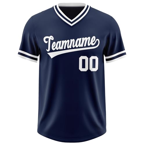 KXK Custom V-Neck Baseball Jersey Pullover Sports Shirt Personalized Stitched Name Number for Men Women Youth miniatura 1