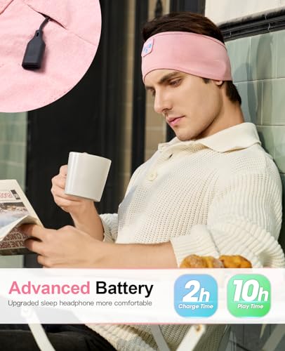 Image of Sleep Headphones Bluetooth 5.4 Headband, Wireless Sleeping Headphones for Side Sleepers, Ultra-Thin HD Stereo Speakers, Over-Ear Headphones Sports Headband Sleep Mask for Sleeping Travel Airplane