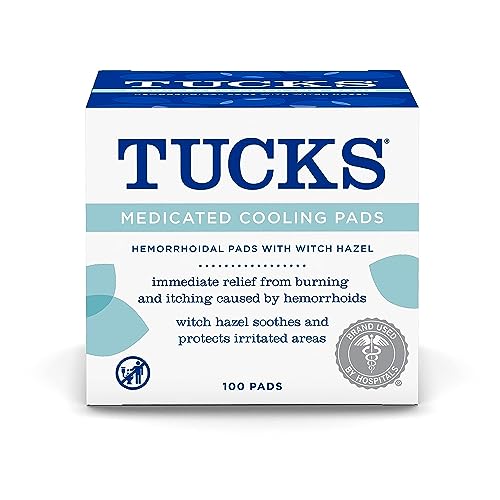 Image of TUCKS Medicated Cooling Pads, 100 Count – Hemorrhoid Pads with Witch Hazel, Cleanses Sensitive Areas, Protects from Irritation, Hemorrhoid Treatment, Medicated Pads Used By Hospitals