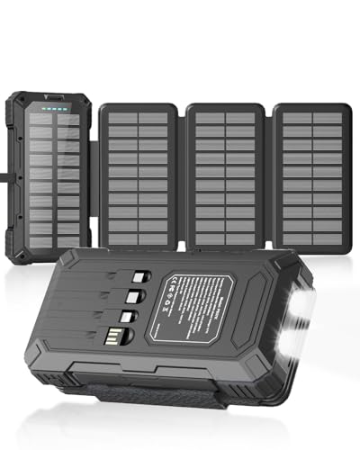 10 Best Solar Power Banks for All Your Outdoor Adventures 1 Solar Charger Power Bank 49800mAh with Cables