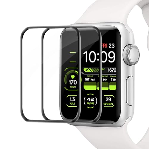 Cable Leader 2 protectores de pantalla para Apple Watch Series 4/5/6/SE 40 mm, HD antisuciedad, antiarañazos, iWatch 6 de 40 mm, cobertura completa 3D, protección contra el polvo iWatch SE de 40 mm