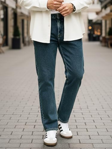 Image of Urbano Fashion Men's Regular Fit Heavy Washed Denim Jeans Stretchable