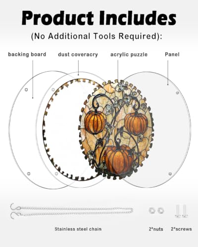 Image of Acrylic Jigsaw Puzzle Suncatcher Halloween Pumpkin Adult Puzzles Gift 7.8 inch