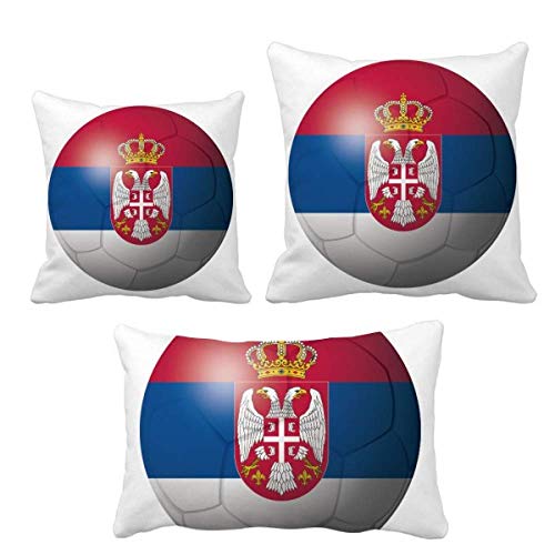Drapeau de football Serbie coussin décoratif idée cadeau pour supporter