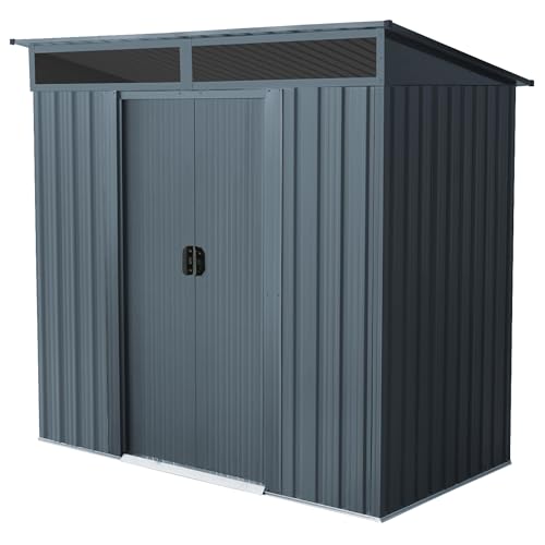 Pergart Gerätehaus Lüttich 64\" | Anthrazit Matt | 2,35 m² | aus verzinktem Stahl | Wetterfestes Metallgerätehaus mit Pultdach & Lichtband | Abschließbar, Stabil & vor Rost geschützt Pergart Gerätehaus Lüttich 64\" | Anthrazit Matt | 2,35 m² | aus verzinktem Stahl | Wetterfestes Metallgerätehaus mit Pultdach & Lichtband | Abschließbar, Stabil & vor Rost geschützt