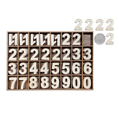 1-1/4 Inch (1.25") 185 Pieces Unfinished Wooden Numbers Blank Wood Clock Numbers Unpainted Calendar Numbers Scrapbooking Crafts #TOP3