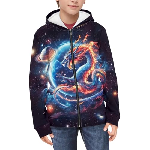 HUIACONG Zip Up Hoodie for Boys Hoodies Kids Sweatshirts Long Sleeve Full Zip Hooded Girls Streetwear3