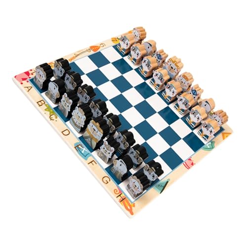 Jeu de plateau d'échecs ludique : double face bois pour développer la logique enfant