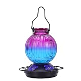 Luocute Kolibri-Futterspender aus Glas, 5 Anschlüsse, 680 Ml, (Lila Blaue