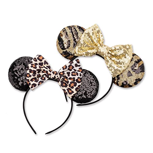Image of DRESHOW Mouse Ears Bow Headbands Glitter Party Decoration Cosplay Costume for Women