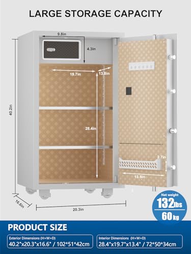 Image of TIGERKING Large Safe with Touchscreen Digital Keypad for Home, 7.2 Cu Ft