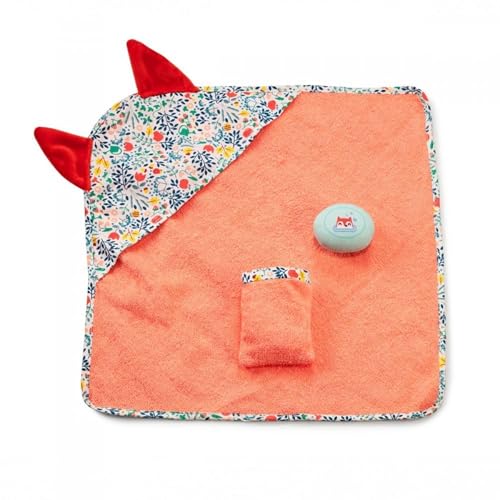 Lilliputiens - Bade-Set für Puppen - Badezubehör mit Waschhandschuh, Seife und Blumendekor-Handtuch - Ideal für Puppen bis 36 cm - Geschenk für Kinder - Puppe Nicht enthalten - Ab 2 Jahren - 83413