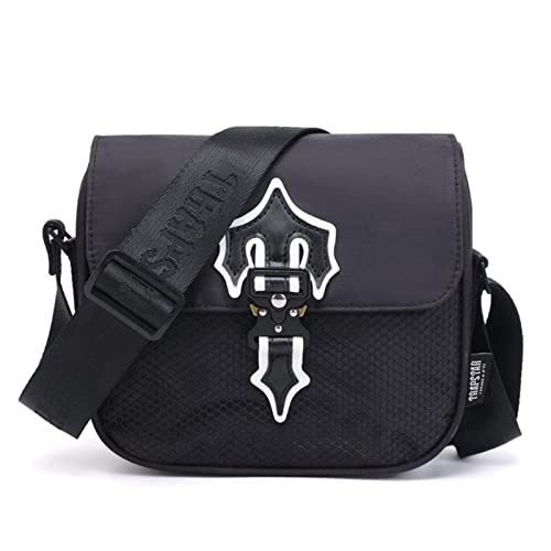 AAADRESSES Sac Trapstar Sac à BandoulièRe Marque de Mode Sac Trapstar Sac à BandoulièRe Mode Tissu Oxford Taille Hip Hop,Black*1 Cover