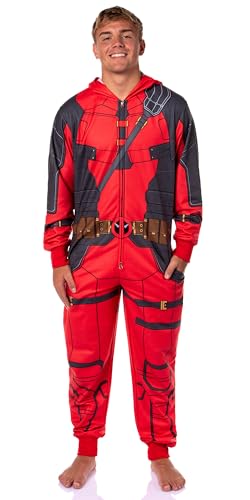 Mad Engine MVDP0ZCMNU Marvel Deadpool Anti-Hero Adult Hooded Union Suit Costume Pajama thumb #1