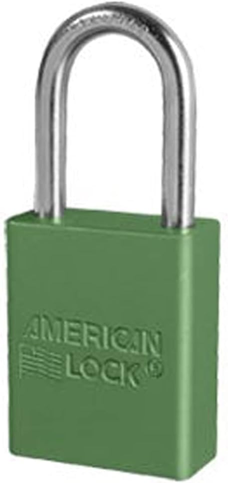 American Lock A1106GRN1KEY Q# DG6842 Keyed Padlock, Aluminum, Green