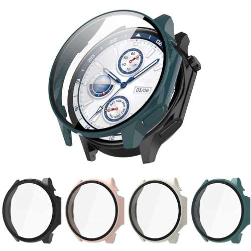 Coque OnePlus Watch 2 avec verre trempé : protection intégrale Lot de 4