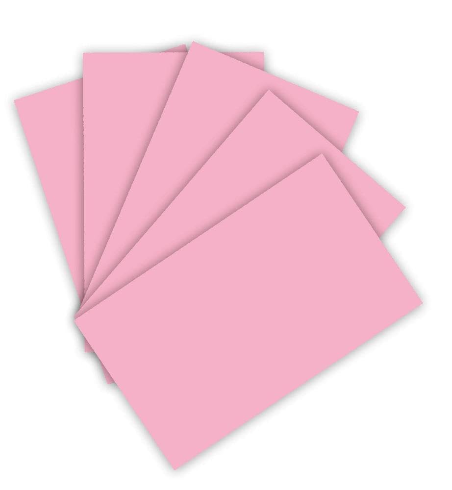 folia 6326 Coloured Paper 130 g/m², Coloured Drawing Paper in Pink, DIN A3, 50 Sheets, as a Base for Numerous Crafts