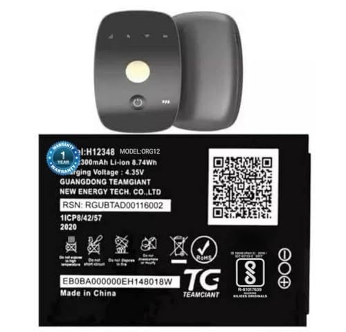 Image of Original H12348 Bat-tery for Jio Wi-Fi Battery H-12348 Reliance Jio Wi-Fi Dongle /Airtel W-iFi / M2S Fi 2 / Wireless Router 4g FI2 / M2 hot spot Bat-tery with 1 Year Warranty** (F000292)