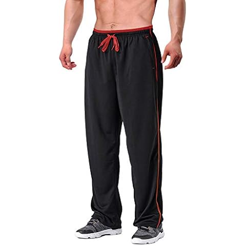 Pantalones de chándal EKLENTSON de ajuste holgado para hombre con bolsillos con cremallera Cover