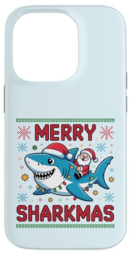 Merry Sharkmas AO[Z[^[ T^ CfBO V[N Cgt X}zP[X iPhone 14 Pro p