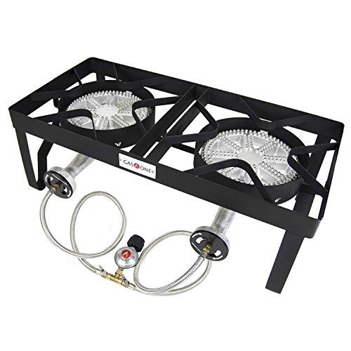 GasOne B-5452 380,000 BTU Propane Heavy Duty Double Burner Outdoor Stove Prop, 300,000, Patent Pending