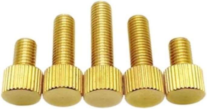 20Pcs M2 M2.5 M3 M4 M5 M6 Pure brass 304 Stainless Steel Small Head Thumb Screws Metric Knurled Head Manual Adjustment Screws A1 (Size: M5 20PCS, Length: 20mm, Color: brass)