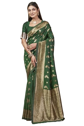 Image of Shasmi Women's Banarasi Saree Pure Kanjivaram Silk Saree Soft new ladies 2025 Design Wear Pattu Sarees Party Sari collections With Blouse Piece for Wedding sadi (PARI-188)