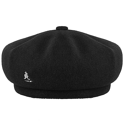 Kangol Wool Jax Beret for Women and Men, Extra-Large, Black