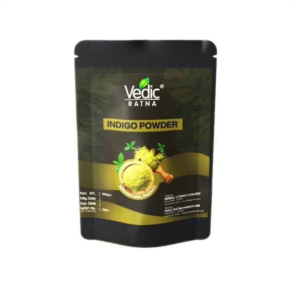 Vedic Ratna Herbal Indigo Powder for Natural Black Hair Color – 200gm-picture-24