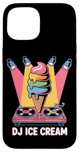 DJ Ice Cream Tocadiscos Helado Cono Carcasa para iPhone 15