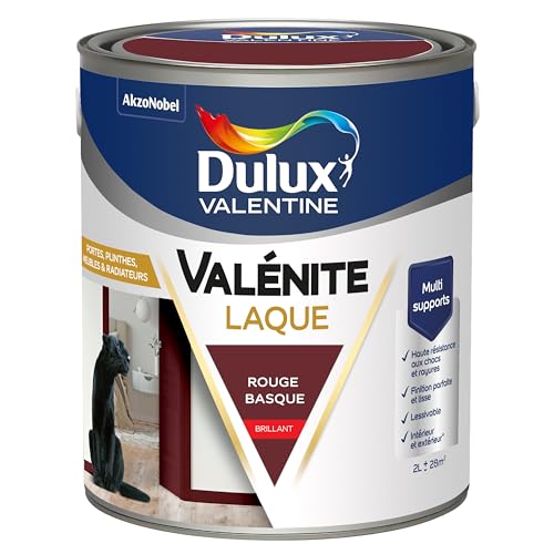Dulux Valentine Peinture Laque Valénite Intérieur et Extérieur Multi-supports - Finition parfaite et lisse, Formule Haute Résistance - Brillant Rouge...