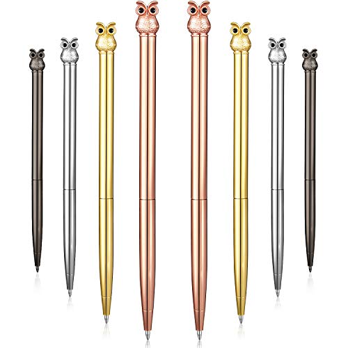 Stylo à bille en métal hibou chic encre noire lot de 8