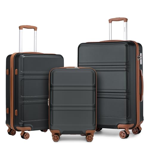 Kono 3 Piece Luggage Sets with Spinner Wheels TSA Lock
