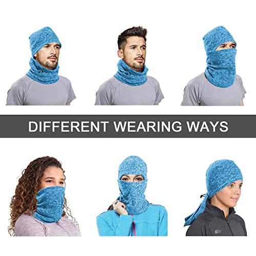 Artpixel Balaclava Ski Face Mask For Women Kids Men, Winter Neck Warmer Windproof Fleece Hood For Snowboarding Aqua #TOP6