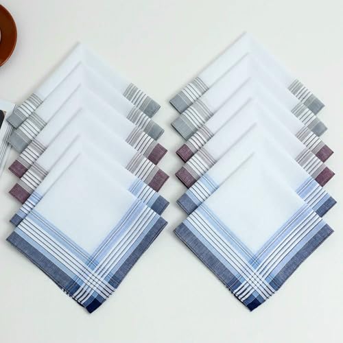 Mouchoirs classiques coton homme lot de 6 pièces taille unique
