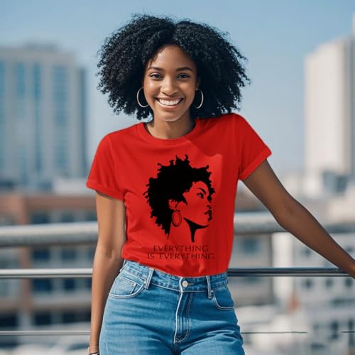 Black Girl Graphic - Melanin Afro Queen Magic Long Sleeve Black Girl Pride Gift Loose Pocket Oversize Tunic Dress4