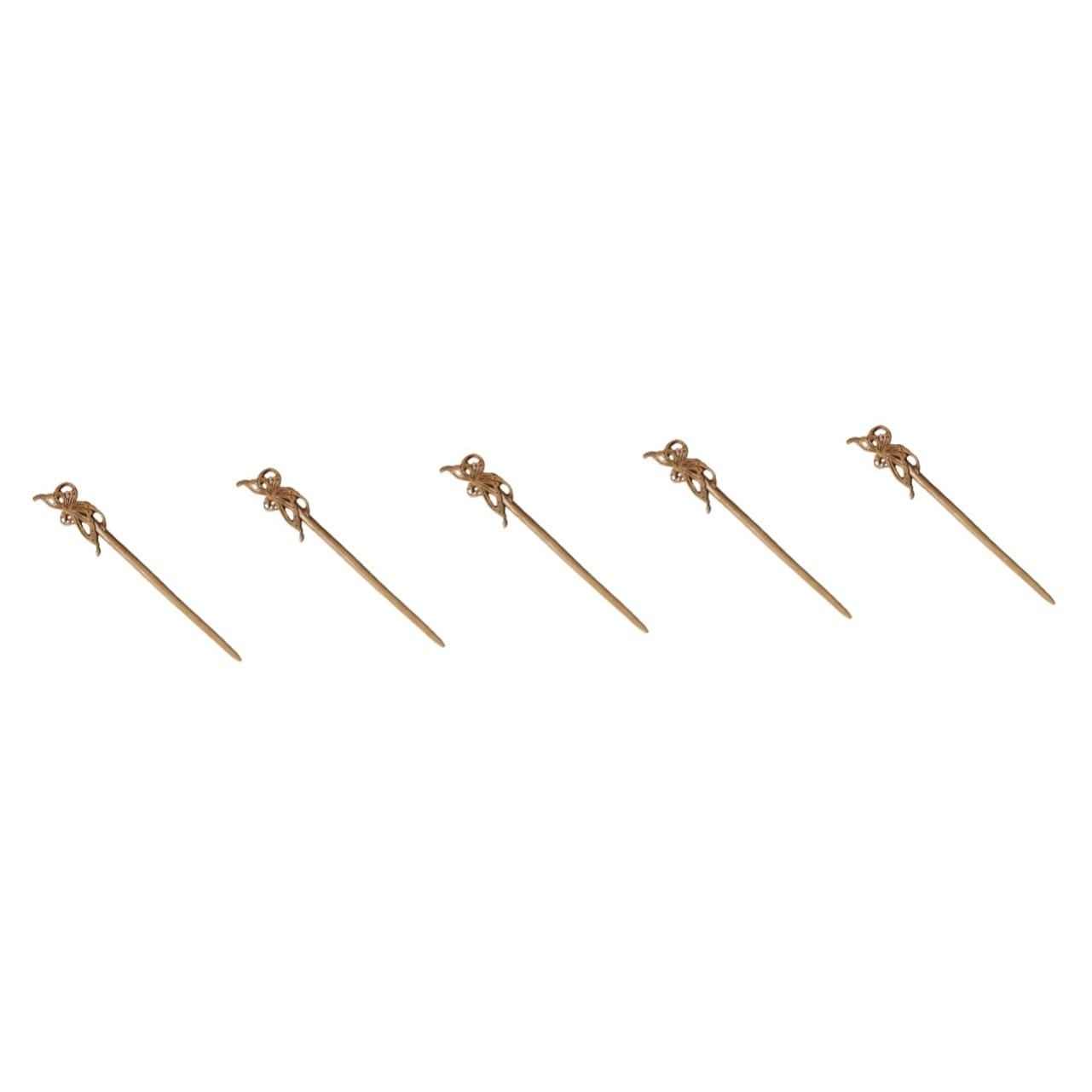 5 Piezas horquilla de palillos para el cabello para mujeres palillos para cabello largo palos de pelo de niña accesorios chinos para el cabello para mujeres de madera FRCOLOR