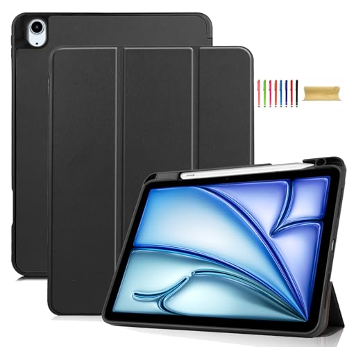Étui iPad Air 11 2024 noir idéal pour le travail nomade et la maison
