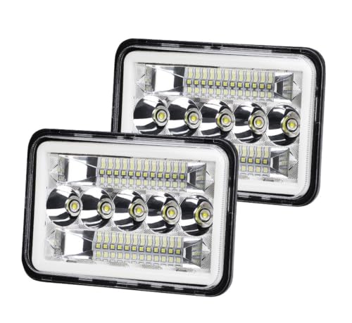 Phare LED Rectangulaire Moto pour Remplacer Optique H4 Usée Feu Antibrouillard Avant DRL