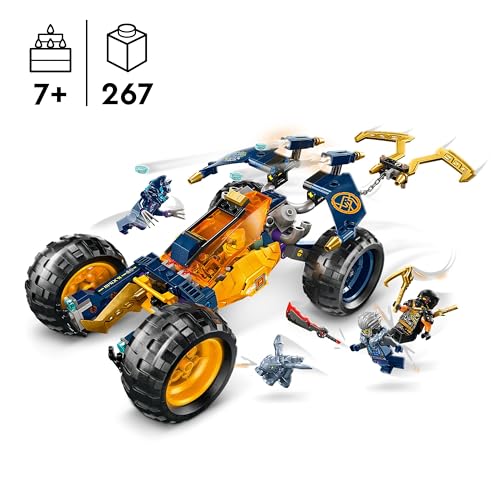 LEGO NINJAGO Buggy Fuoristrada Ninja di Arin, Giochi per Bambini e Bambine da 7 Anni in su, Macchina Giocattolo da Costruire con Drago e 4 Minifigure dei Personaggi Ninja, Idea Regalo Divertente 71811 - Immagine 1