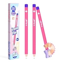 YPLUS Radiergummi – 3 Stück Präzise und saubere Radierung, ideal für Kinder und Schule, einzigartiges Stift-Design, inklusive Spitzer - Rosa