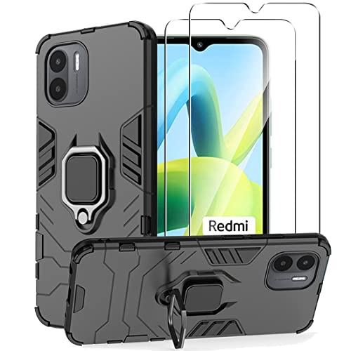 Compatible Xiaomi Redmi A1 4G/ A2 4G Coque Résistante avec béquille et 2 Films protections écran verre trempé [Novago] - vue 2