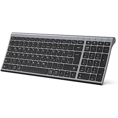 iClever Bluetooth Tastatur, kabellose wiederaufladbare Tastatur Cover