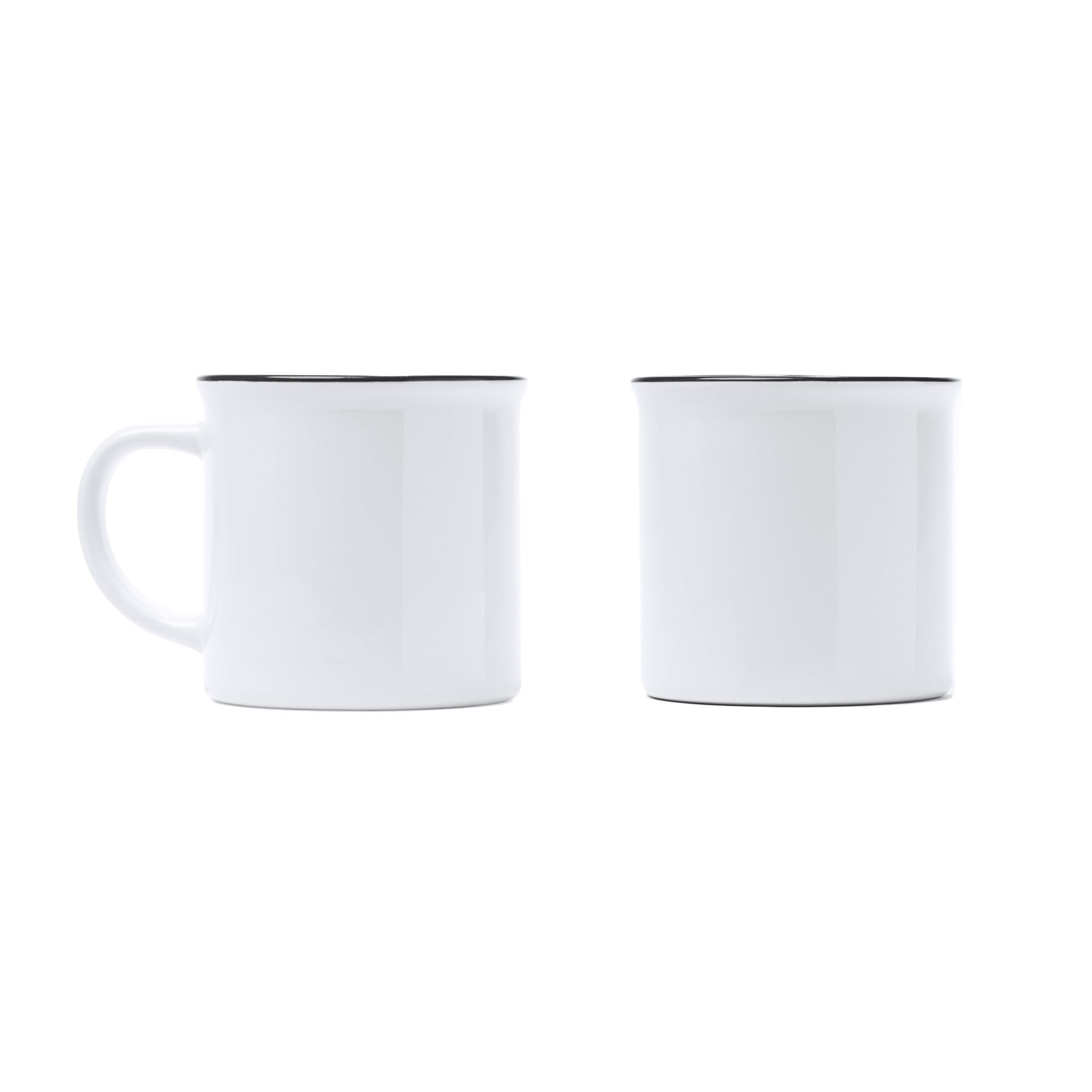 Genérico 36 Tazas de cerámica con diseño retro para sublimar, capacidad 300 ml. Presentación en caja blanca.