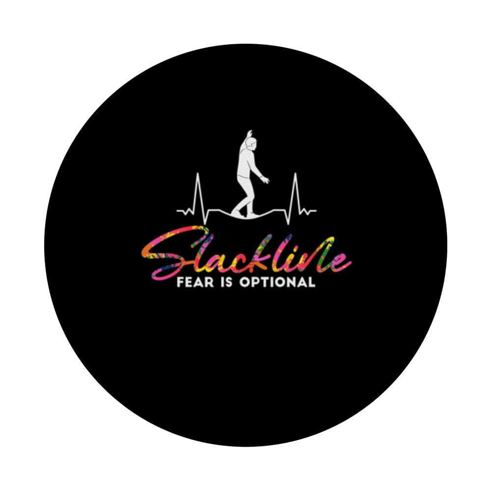 Slackline fear is optional Slacker Slackliner PopSockets Swappable PopGrip, Black - Image 3