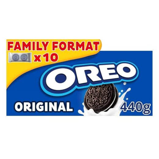 Oreo Original Galletas de Cacao Rellenas de Crema Sabor Vainilla 440g - Caja Formato Familiar con 10 Paquetes