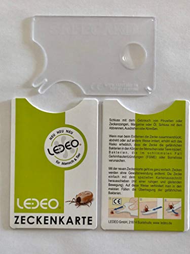 Zeckenkarte mit Lupe - Kurzbeschreibung und Hülle - Top