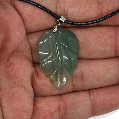 Pendentif en jade jadéite véritable feuille naturelle type A modèle leaf-49