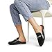 DREAM PAIRS Mules for Women Flats Comfortable Buckle Mules Slip on Slides Backless Loafers Shoes,Size 7,Black-Pu,SDML2401W